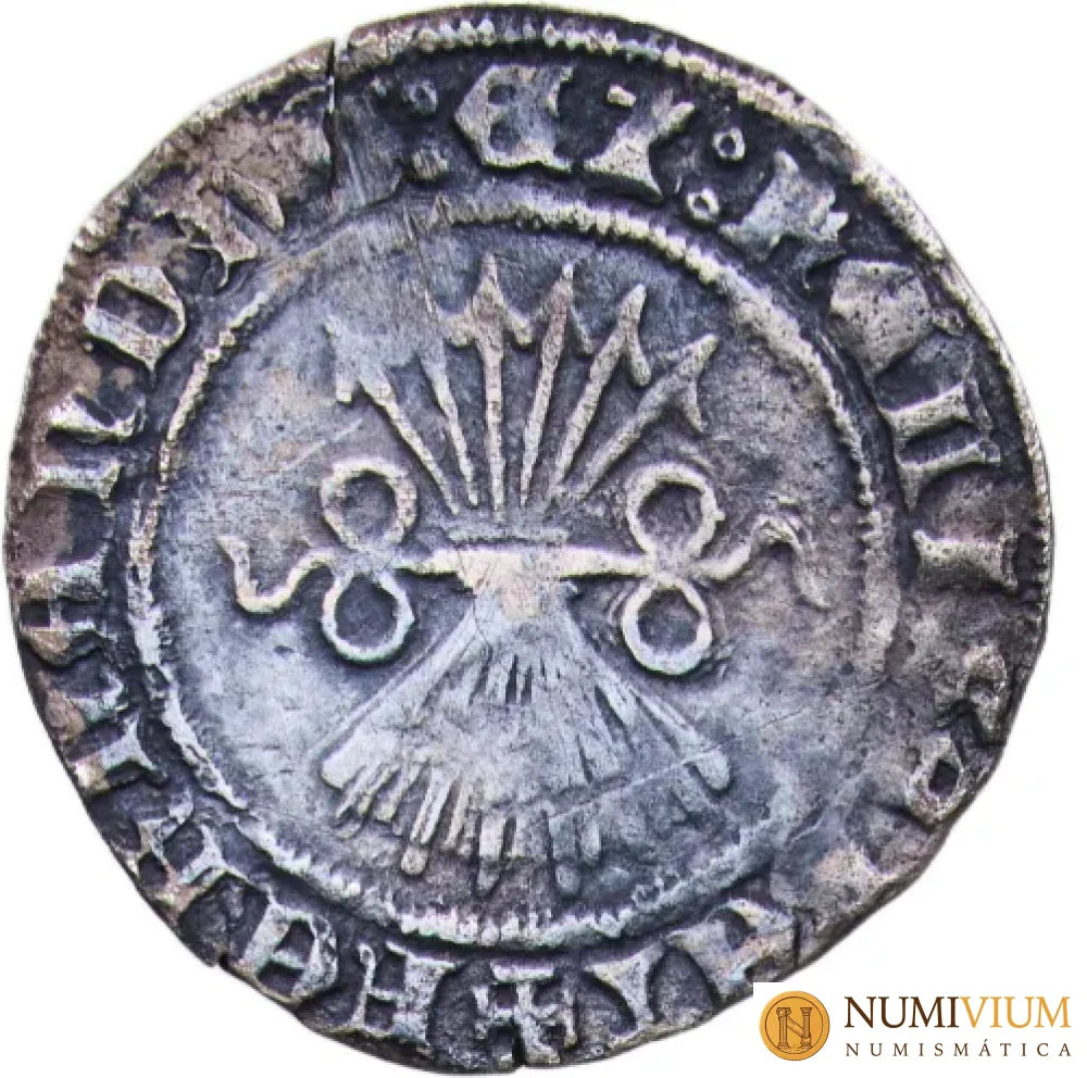 FERNANDO E ISABEL (1497–1504). ½ Real ceca de Burgos. Very fine. 1/2 Real