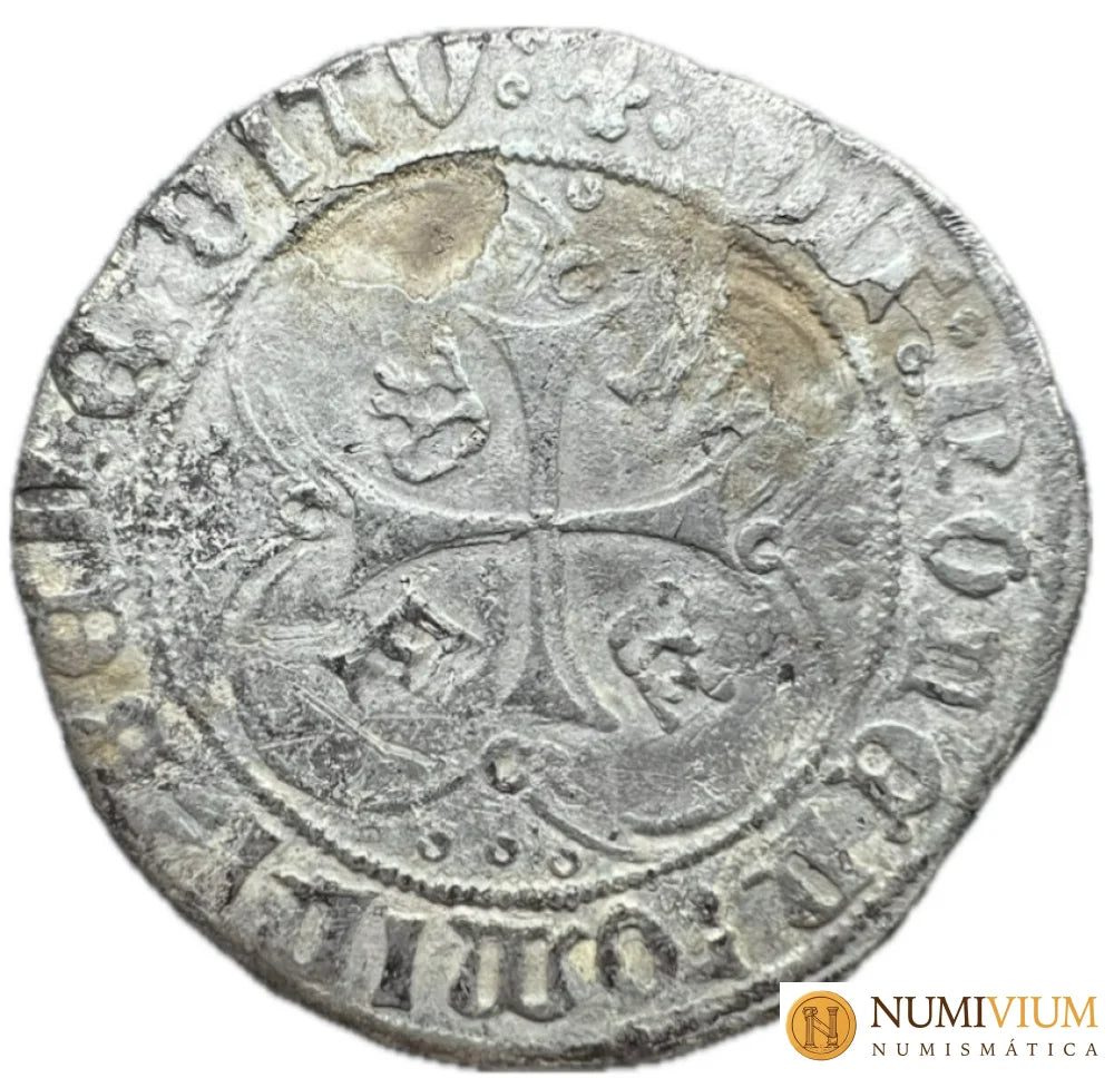 Fernando I de Navarra II de Aragón. (1512-1516). 1 real. Navarra. MBC+/MBC. Muy rara