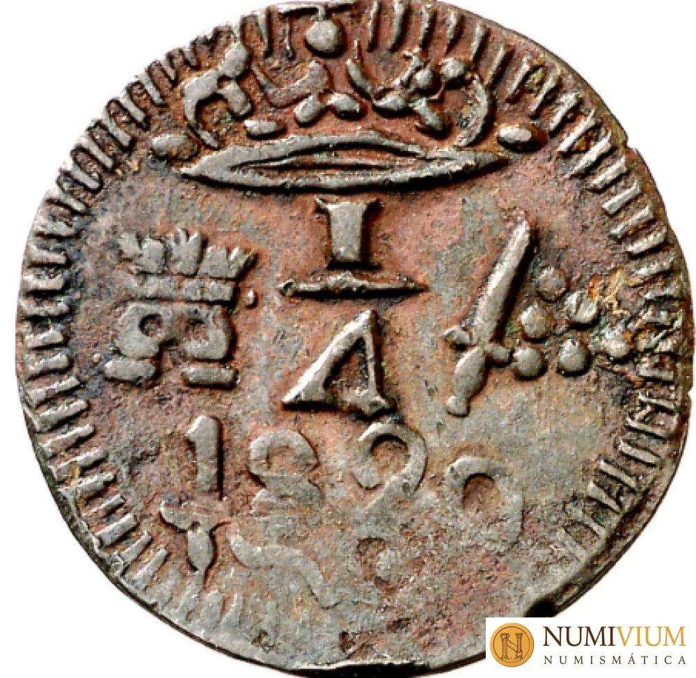 FERNANDO VII. 1/4 de real. 1820 Santa Marta. MBC