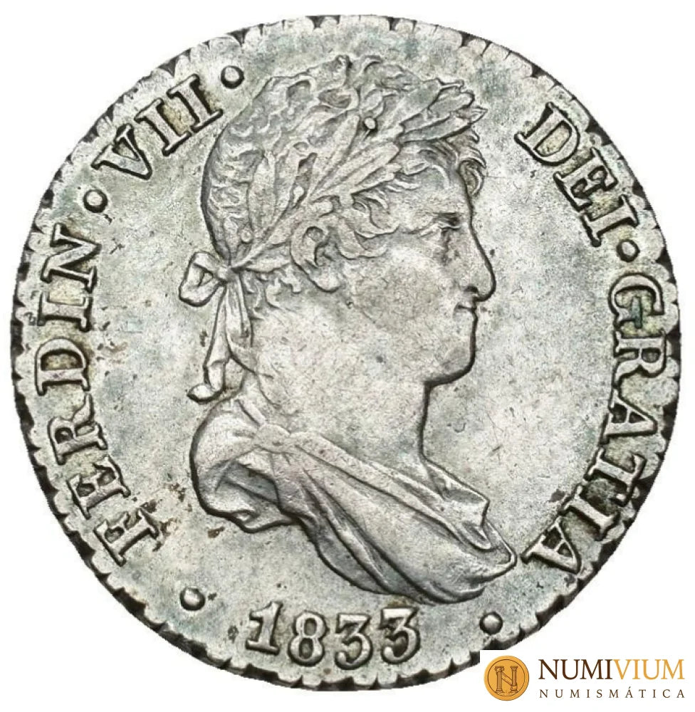FERNANDO VII. 1 Real. Sevilla. 1833. JB. Pátina. Escasa así. EBC-/MBC+