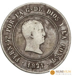FERNANDO VII. 10 Reales. 1821. MADRID. S.R. MBC. Pátina.
