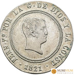 FERNANDO VII. 10 reales. Madrid. 1821. SR. Restos de brillo original. EBC-/MBC+ 10 reales