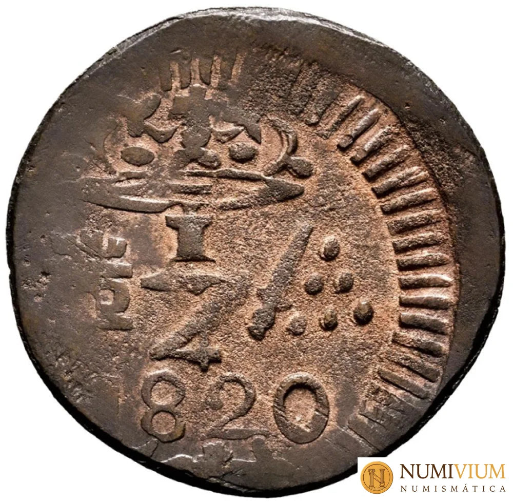 Fernando VII (1808-1833). 1/4 real. 1820. Santa Marta.