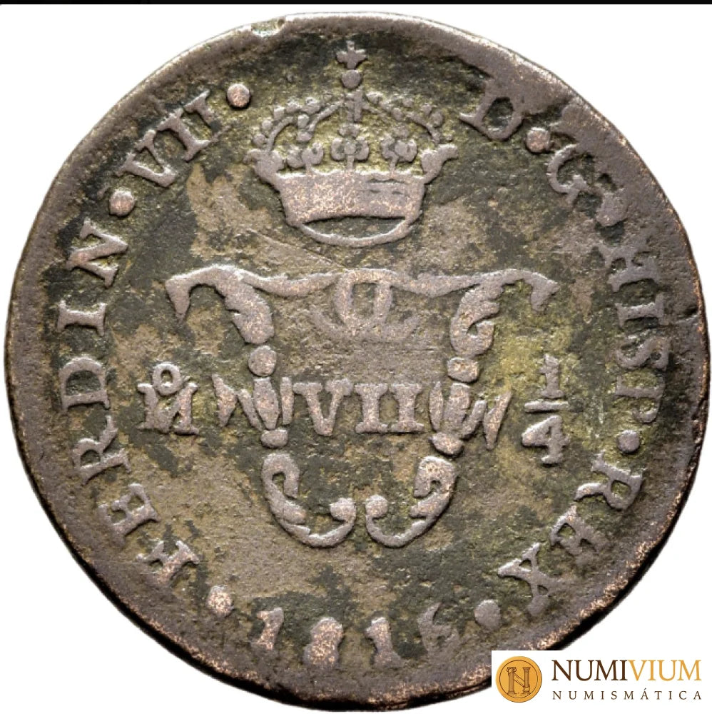 FERNANDO VII. Méjico. Cuarto. 1816. Rara.