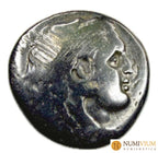 Filipo V de Macedonia (221–179 a.C.). Bronce con Heracles y cabra