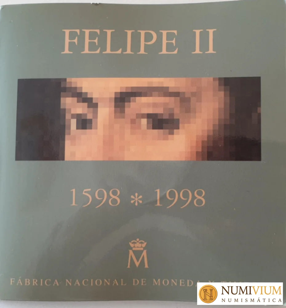 FNMT 1998. 2000 PESETAS DE PLATA DE FELIPE II. EN CARPETA OFICIAL DE LA FNMT