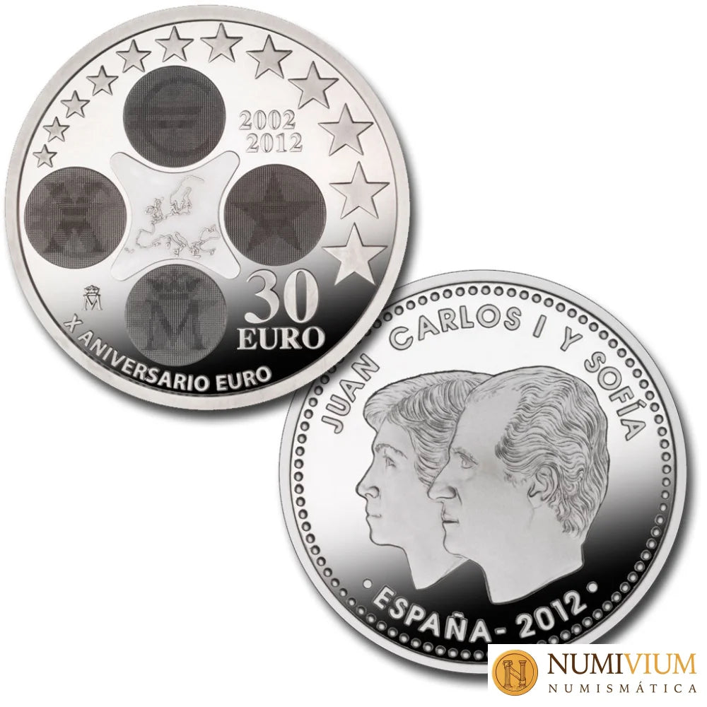 FNMT. 30 €. 2012. X Aniversario de la puesta en circulación del Euro. FNMT