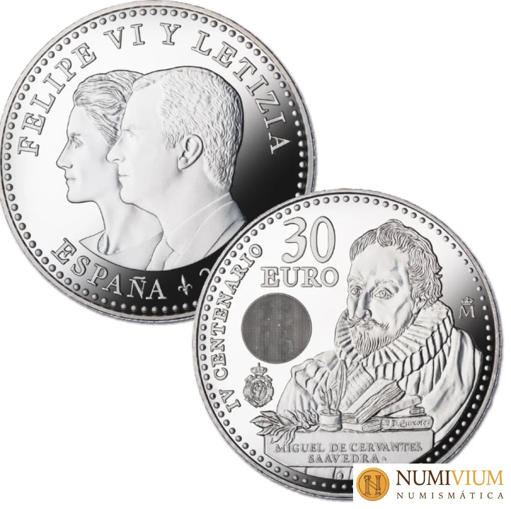 FNMT. 30 €. 2016. IV centenario de la muerte de Miguel de Cervantes y Saavedra (1616 - 2016) FNMT