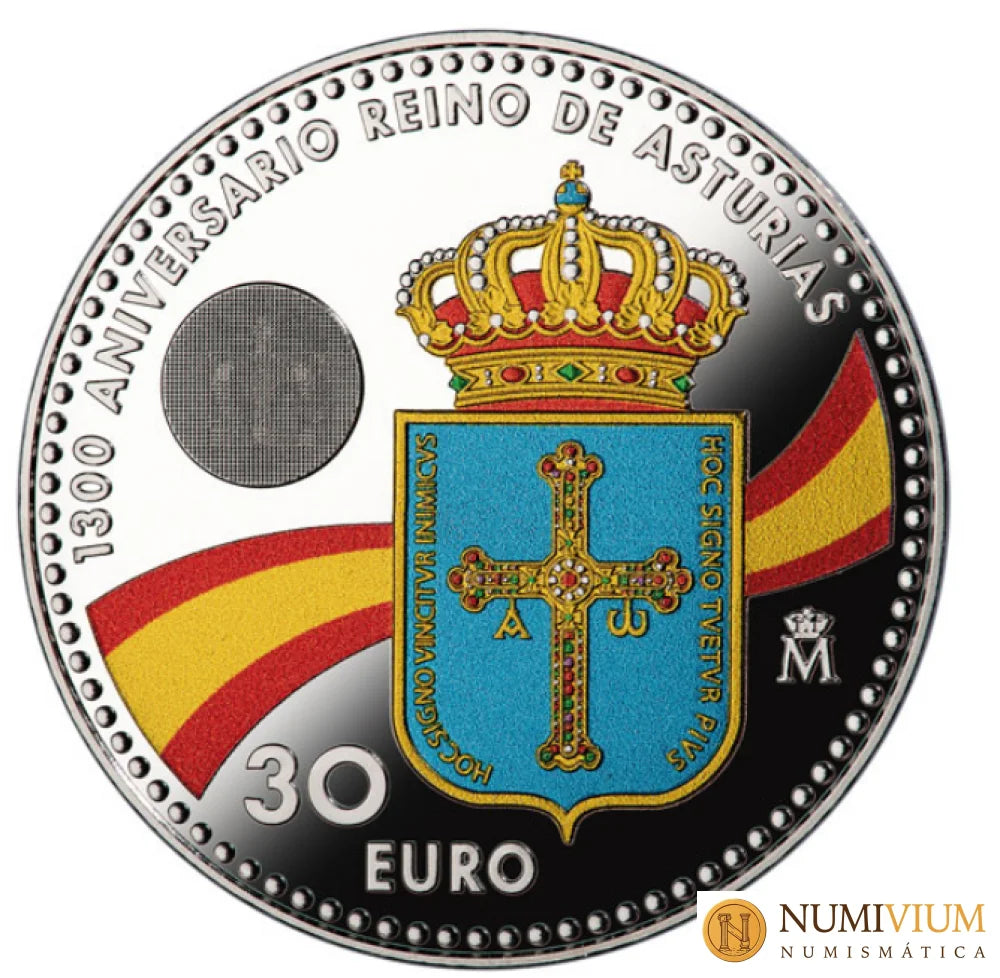FNMT. 30 €. 2018. 1.300 aniversario de la creación del Reino de Asturias FNMT