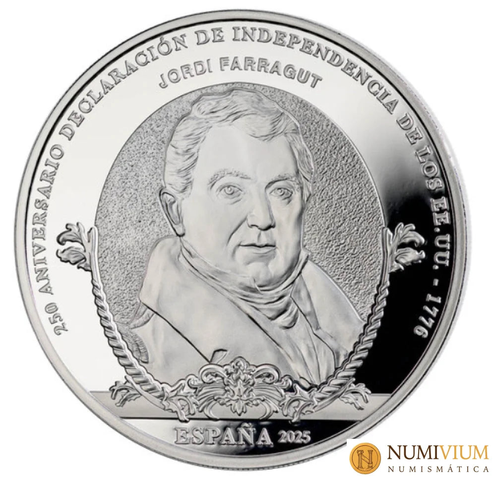 FNMT 50 ANIV. EEUU - FARRAGUT 8 REALES. 10€ PLATA PROOF