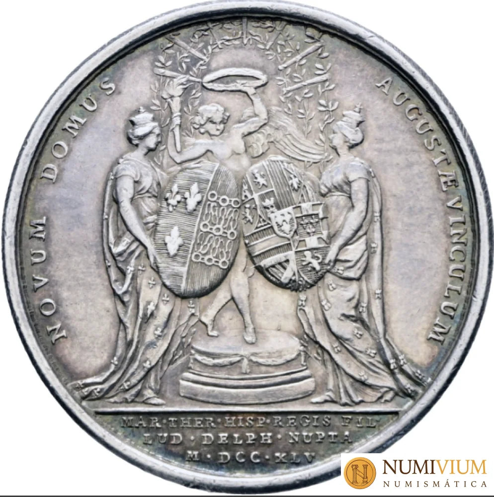 Francia. Luis XV. 1715–1774. Medalla de 1745. Matrimonio con María Teresa de España