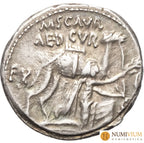 GENS AEMILIA. L. Aemilius Lepidus Paullus · Denario · 58 a.C.