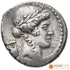 GENS CLAUDIA P. CLODIUS M.F. TURRINUS. Denario (42 a.C.). Roma.