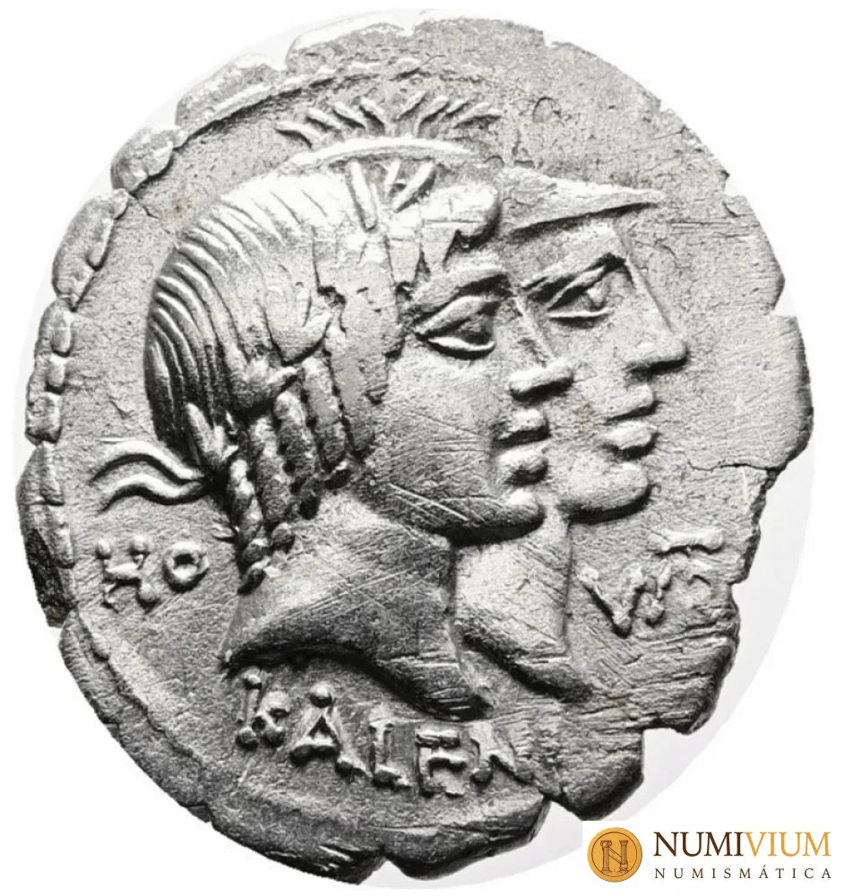 GENS FUFIA. Q. Fufius Calenus y Mucius Cordus 68 a.C. Denario de plata Denario república