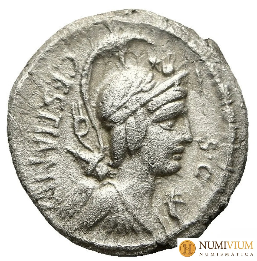 GENS PLAETORIA. M. Plaetorio Cestiano · Denario · 57 a.C.