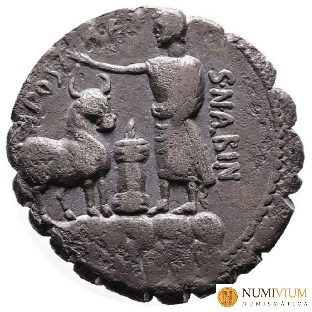 GENS POSTUMIA. A. Postumius A. f. Sp. n. Albinus 81 a.C. Denario de plata. Roma Denario república