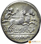 GENS SAUFEIA. LUCIUS SAUFEIUS. Denario (152 a.C.). Roma. MBC Denario república