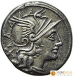GENS SAUFEIA. LUCIUS SAUFEIUS. Denario (152 a.C.). Roma. MBC Denario república