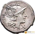 GENS SEMPRONIA. L. Sempronius Pitio. Denario. Roma (148 a.C.). EBC/EBC+