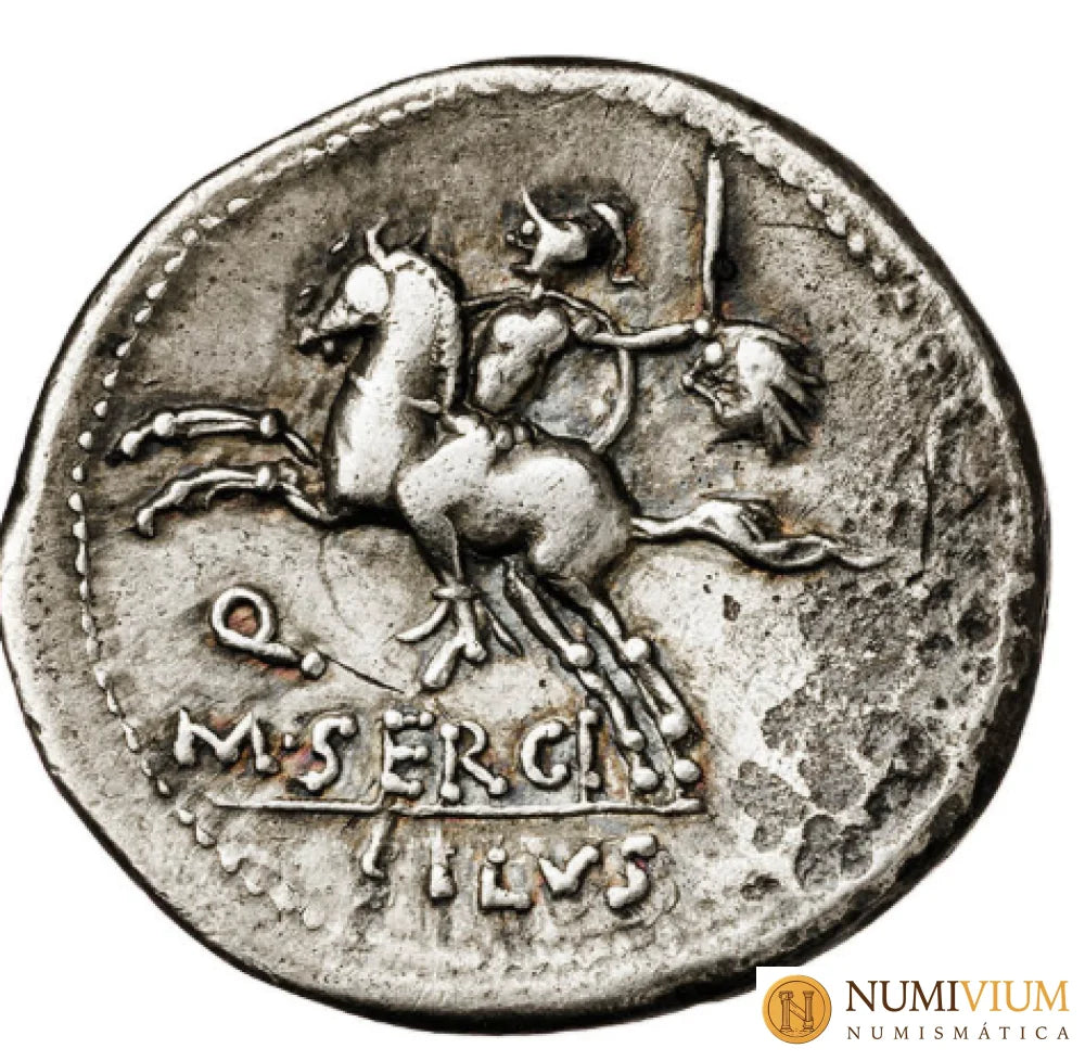 GENS SERGIA (hacia 116-115 a.C.) Denario. Roma