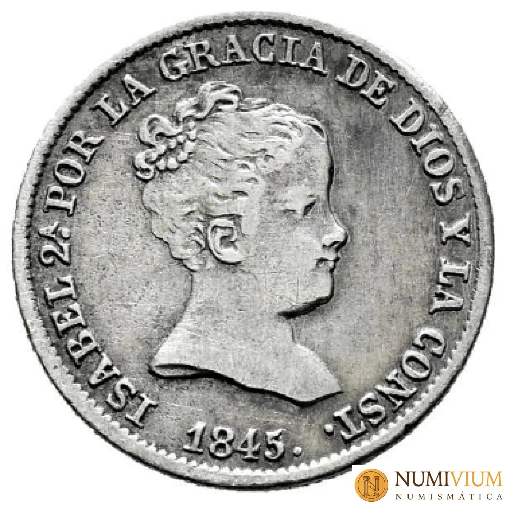 Isabel II (1833-1868). 1 real. Madrid 1845. MBC+