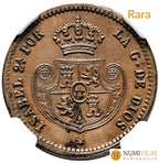 Isabel II (1833-1868). Décima de real. 1850. Segovia. Encapsulada MS 63 BN