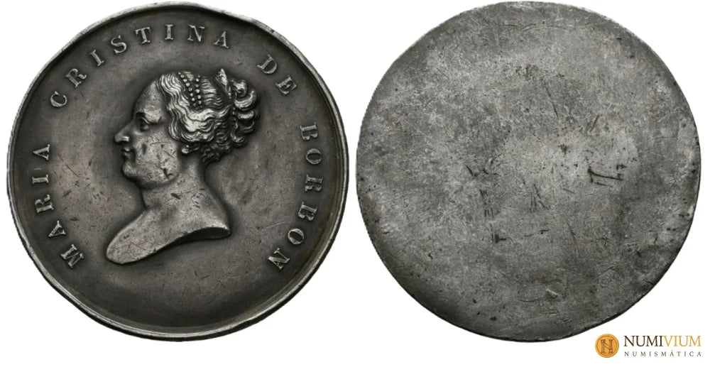 ISABEL II (1833-1868). Regreso de María Cristina de Borbón. 1844. Prueba. MBC+. Muy rara
