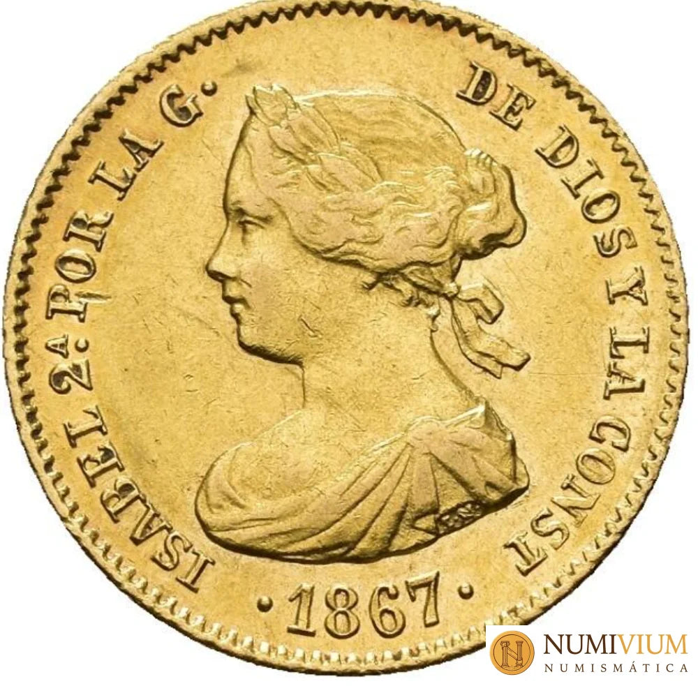 ISABEL II. 4 escudos. 1867. Madrid.