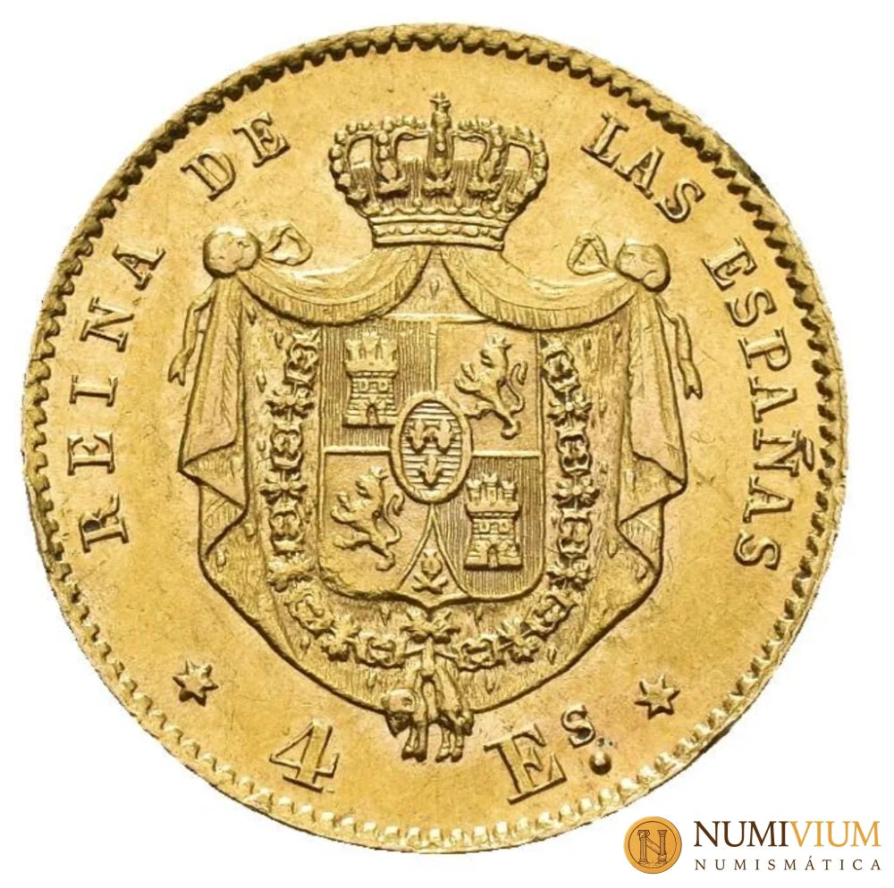 ISABEL II. 4 escudos. 1867. Madrid.