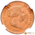 Isabel II. Segovia 1856. 5 Céntimos de real. SC. Escasa así. Isabel II