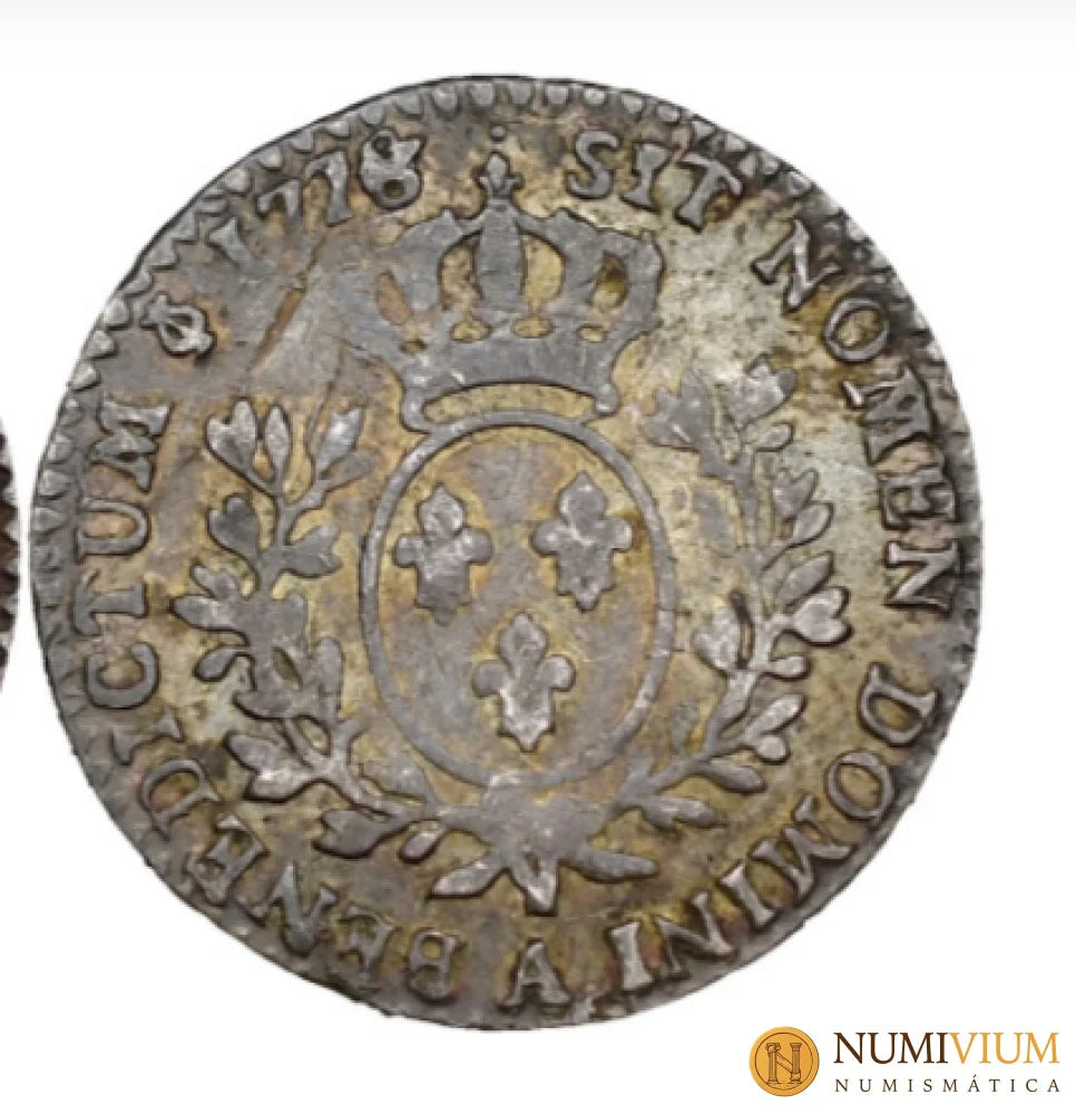 Luis XVI (1774-1792). Dixième d’écu aux rameaux d’olivier (1/10 de escudo 12 sols)- 1776 (6 sobre 5)