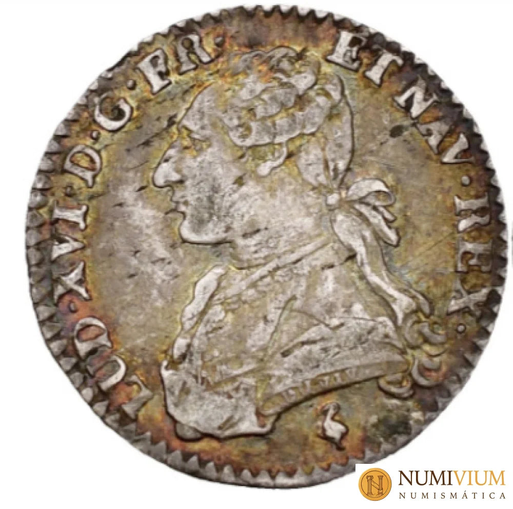 Luis XVI (1774-1792). Dixième d’écu aux rameaux d’olivier (1/10 de escudo 12 sols)- 1776 (6 sobre 5)