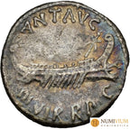Marco Antonio Ceca itinerante denario 32-31 a. C. Legión XIX