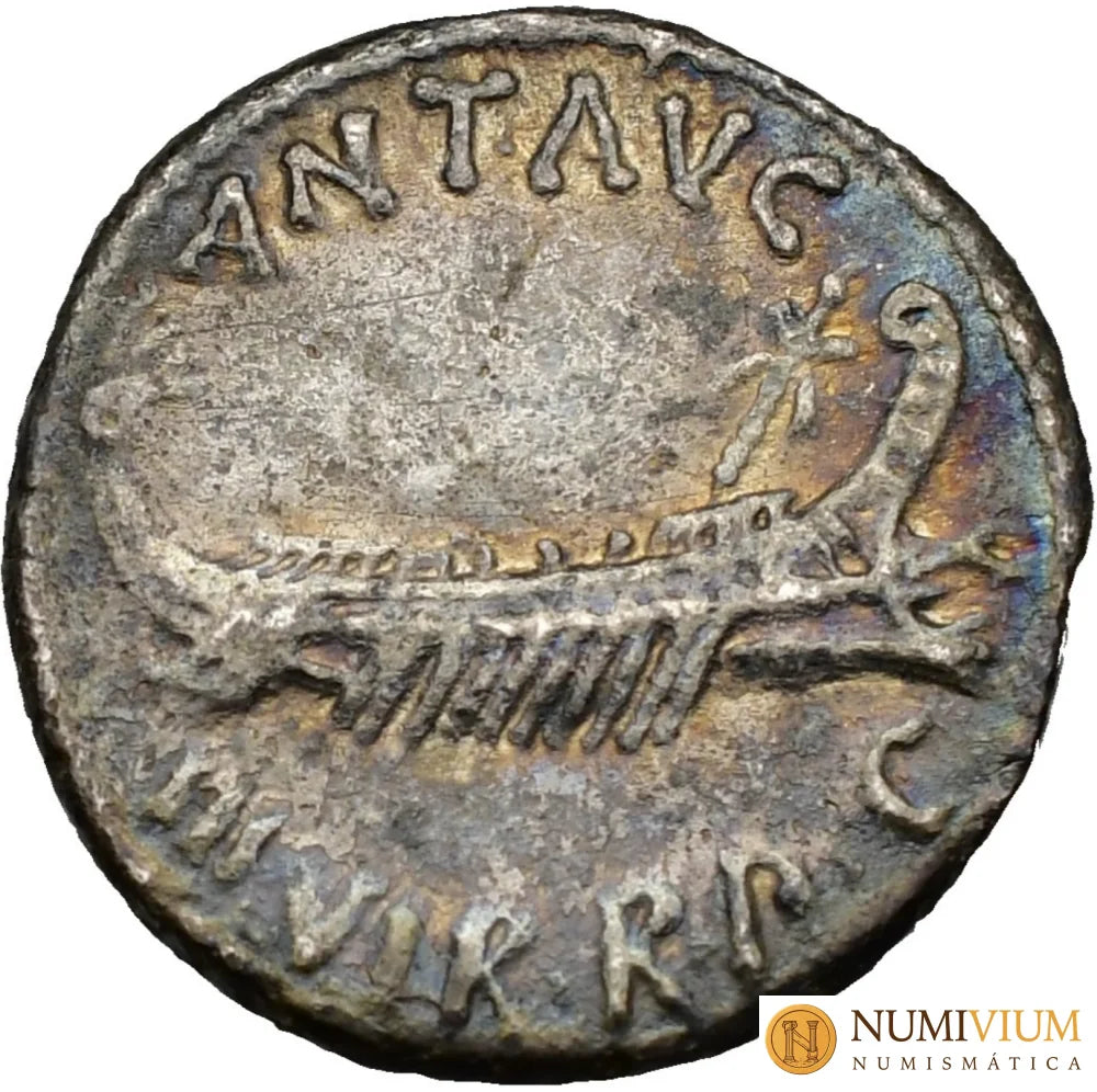 Marco Antonio Ceca itinerante denario 32-31 a. C. Legión XIX