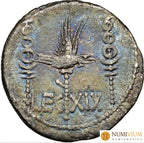 Marco Antonio Ceca itinerante denario 32-31 a. C. Legión XIX