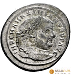 Maximiano. Follis. 300-301 d.C. Thessalonica. Plateado original