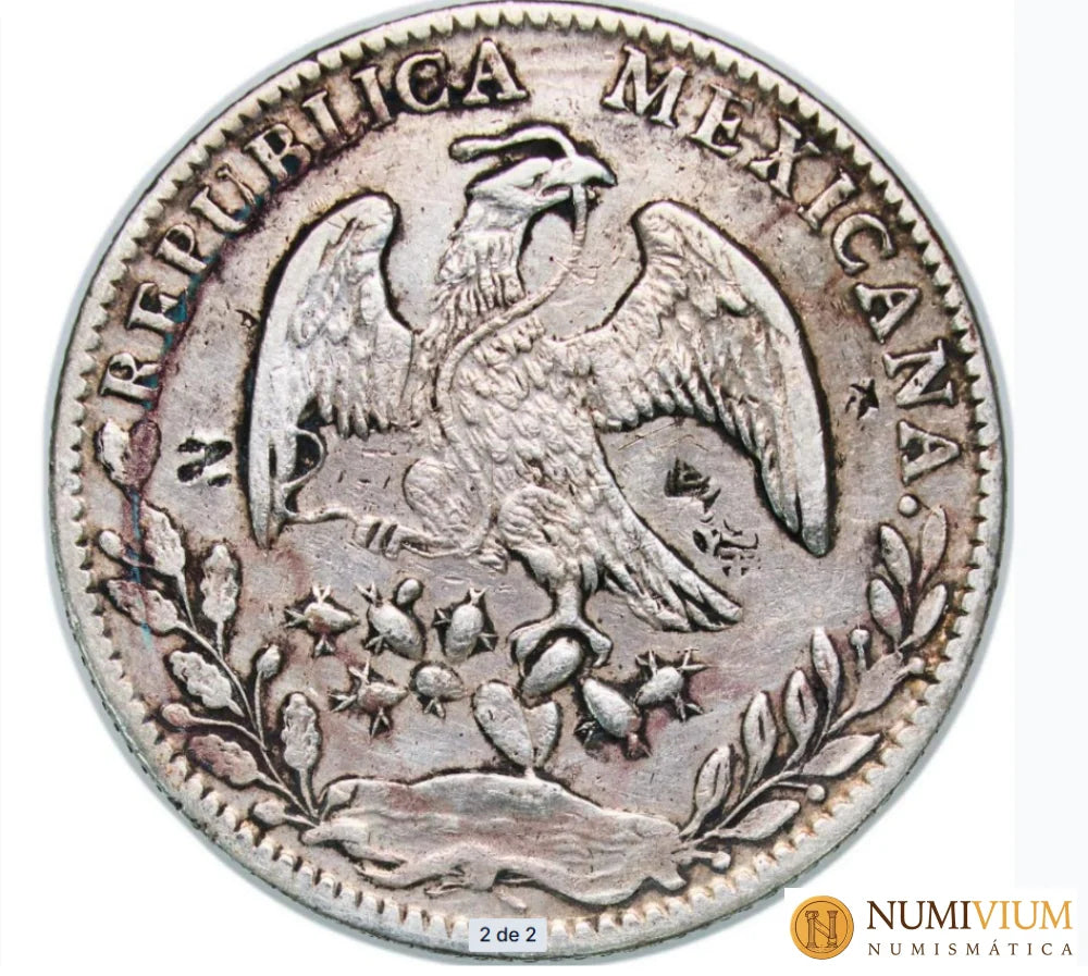 México: 8 Reales de plata de 1880. Ceca de Culiacán.