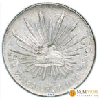 México: 8 Reales de plata de 1888. Zacatecas. Resello.