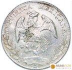 México: 8 Reales de plata de 1888. Zacatecas. Resello.