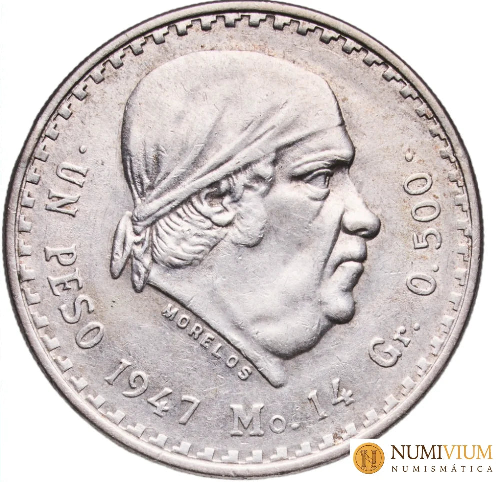 México. Estados Unidos Mexicanos. 1 Peso. Morelos. México. 1947 Mo