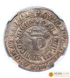 PEDRO I (1350-1366). 1 Real de Burgos. Encapsulada como XF Stained