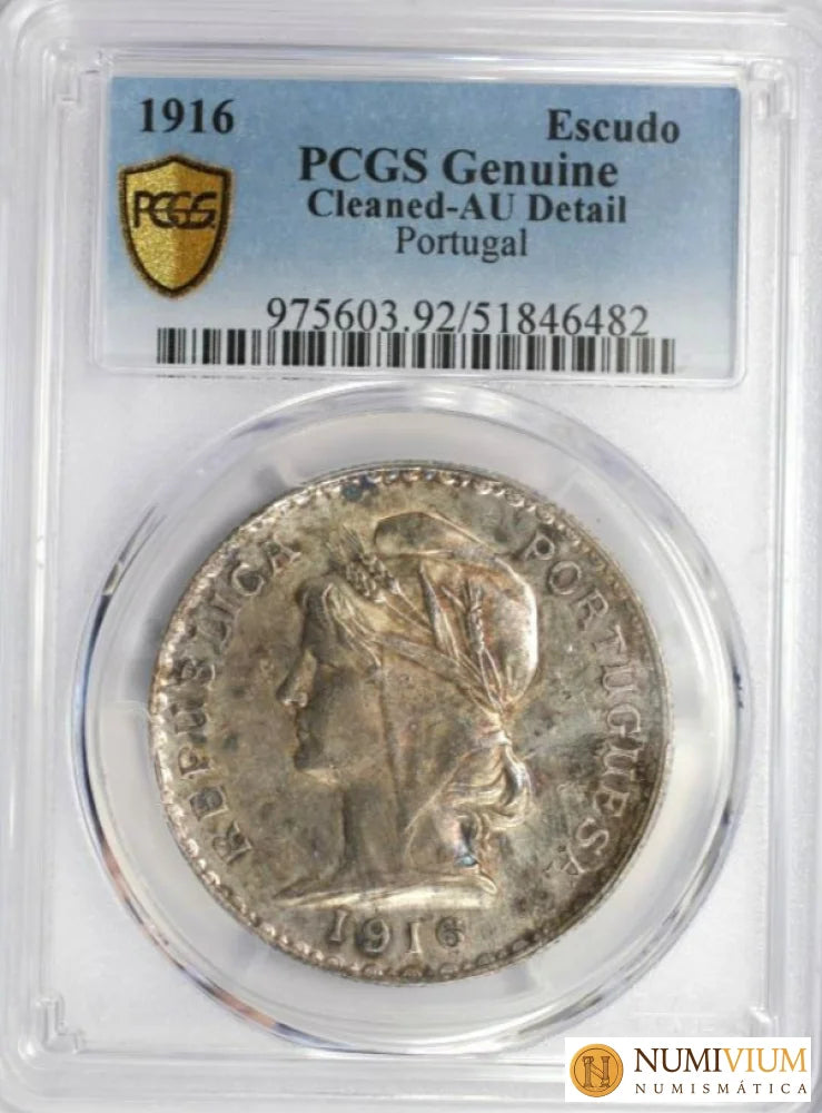 Portugal. 1 Escudo 1916. Encapsulado por PCGS