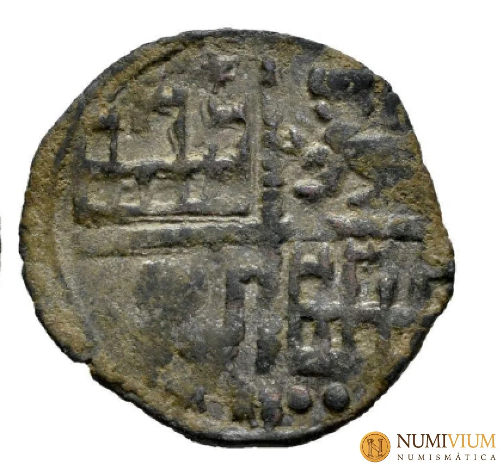 Reino de Castilla y León. Alfonso X (1252-1284). Dinero de seis líneas. Escasa