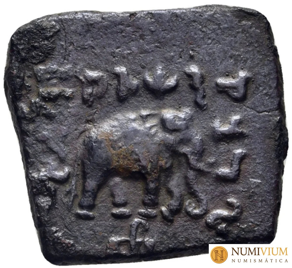 Reyes de Bactria. HELIOKLES II (aprox. 90-75 a.C.). Bronce. Muy rara Bronce