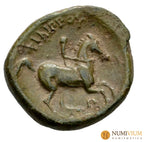 REYES DE MACEDONIA. FILIPO II. (359-336 aC). Preciosa pátina verde. EBC-/MBC+