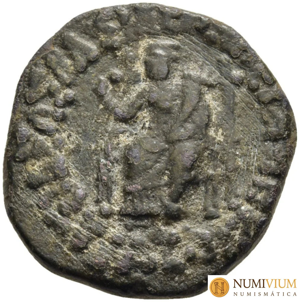 Reyes Indoescitas: AZES I (aprox. 58-12 a.C.). Tetradracma de bronce. Pushkalavati Tetradracma
