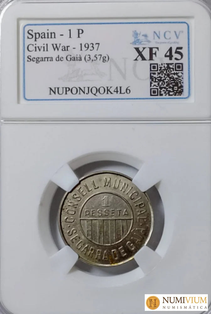 Segarra de Gaia. Serie completa. Raras. Encapsuladas. XF-40 XF-45. Emisiones Locales
