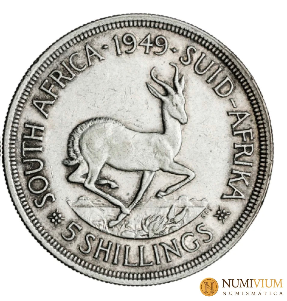 Sudáfrica. 1949. Jorge VI. 5 chelines. Plata. MBC