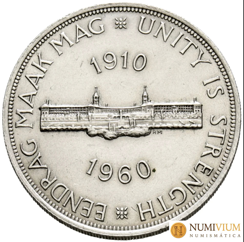 SUDÁFRICA. 5 Chelines. 1960. 50 Aniversario Unión Sudafricana. (Km#55). EBC.