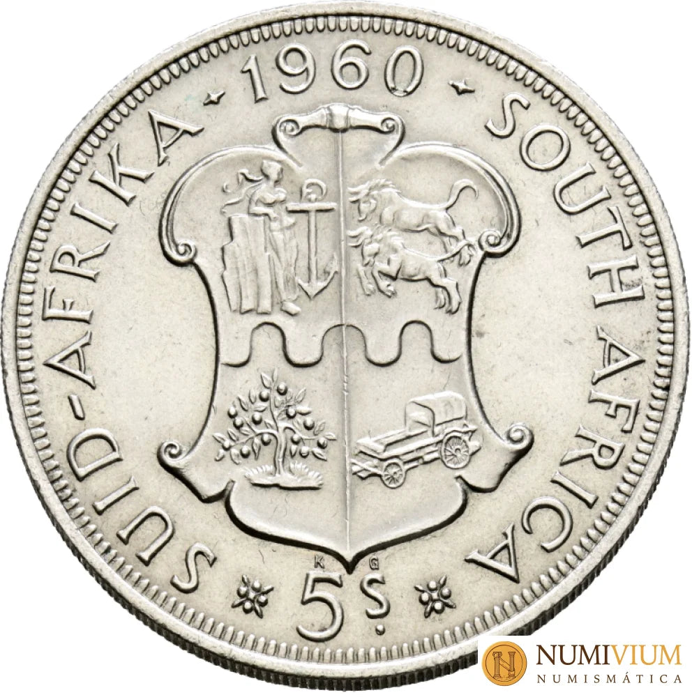 SUDÁFRICA. 5 Chelines. 1960. 50 Aniversario Unión Sudafricana. (Km#55). EBC.